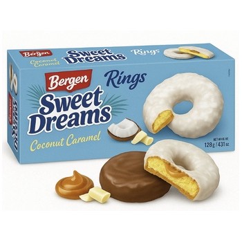 Cookies White Choco Rings Caramel & Coconut 128 Gr x 18 Cookies White Choco Rings Caramel & Coconut 128 Gr x 18