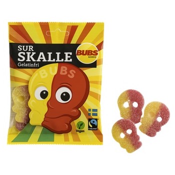 Bubs Sour Skalle 90 Gr x 16
