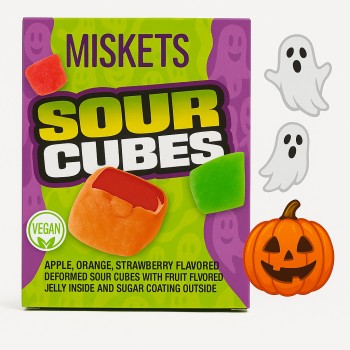 Misket Sour Cubes Apple, Orange & Strawberry 50 Gr x 8