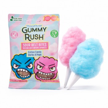 Gummy Rush Cotton Candy Sour Belts Bites 60 Gr x 12