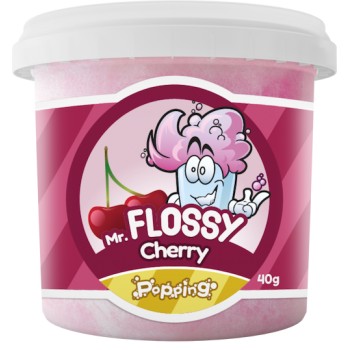 Mr Flossy Barbe &agrave; papa P&eacute;tillante Cerise 40 Gr x 12