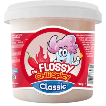 Mr Flossy Barbe &agrave; papa Classic Chili Spicy 40 Gr x 12
