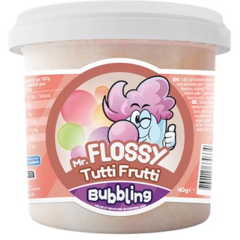 Mr Flossy Barbe &agrave; papa Bubbling Tutti Frutti 40 Gr x 12