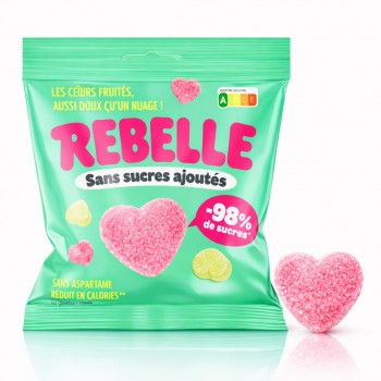 Rebelle Bonbons Coeurs Fluffy Acidul&eacute;s 50 Gr x 12