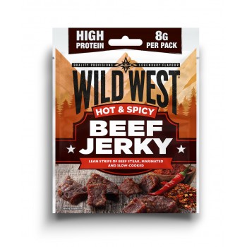 Wild West Beef Jerky Hot & Spicy 25 Gr x 16