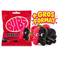 Bubs Raspberry Salty Licorice Skalle 190 Gr x 12